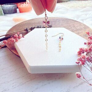 New Mini Crystal Butterfly Gold Chain Earrings | Handmade in BC